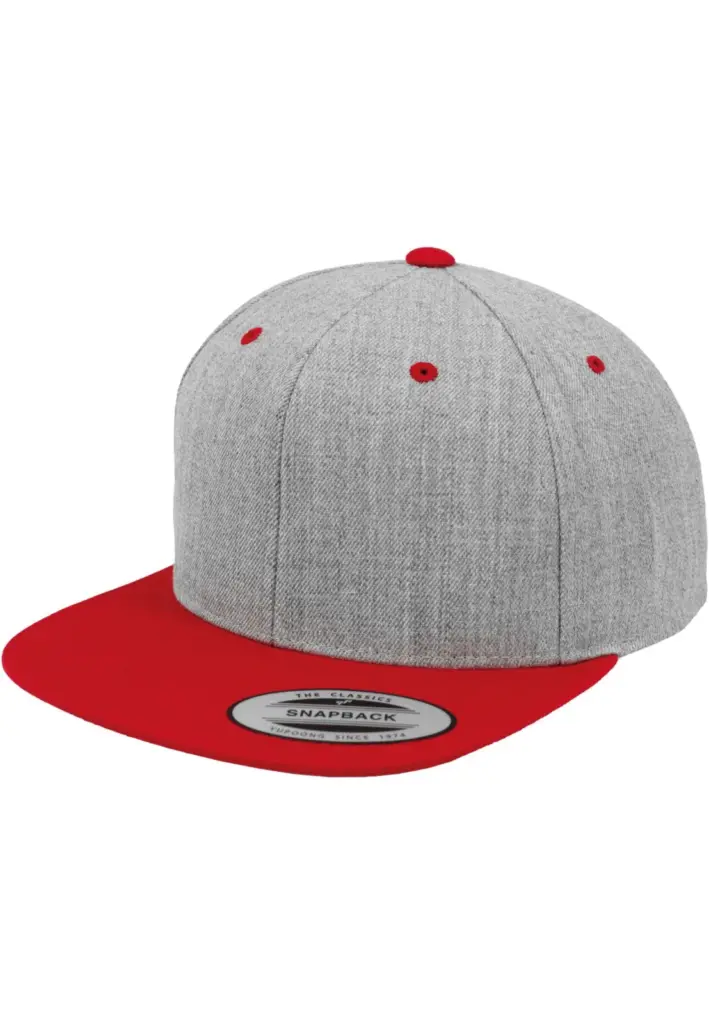 Classic snapbackpet in twee kleuren, heather red — productfoto 61