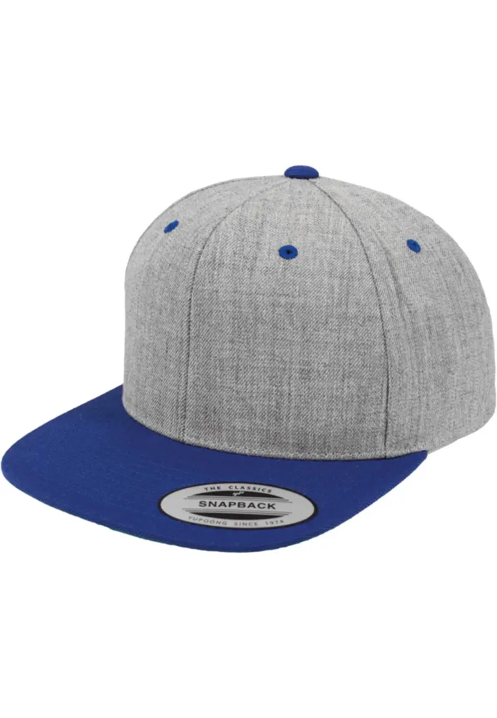 Classic snapbackpet in twee kleuren, heather royal — productfoto 37