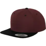 Classic snapbackpet in twee kleuren, maroon / black — productfoto 63
