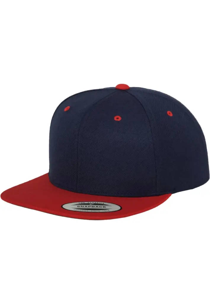 Classic snapbackpet in twee kleuren, navy / red — productfoto 49