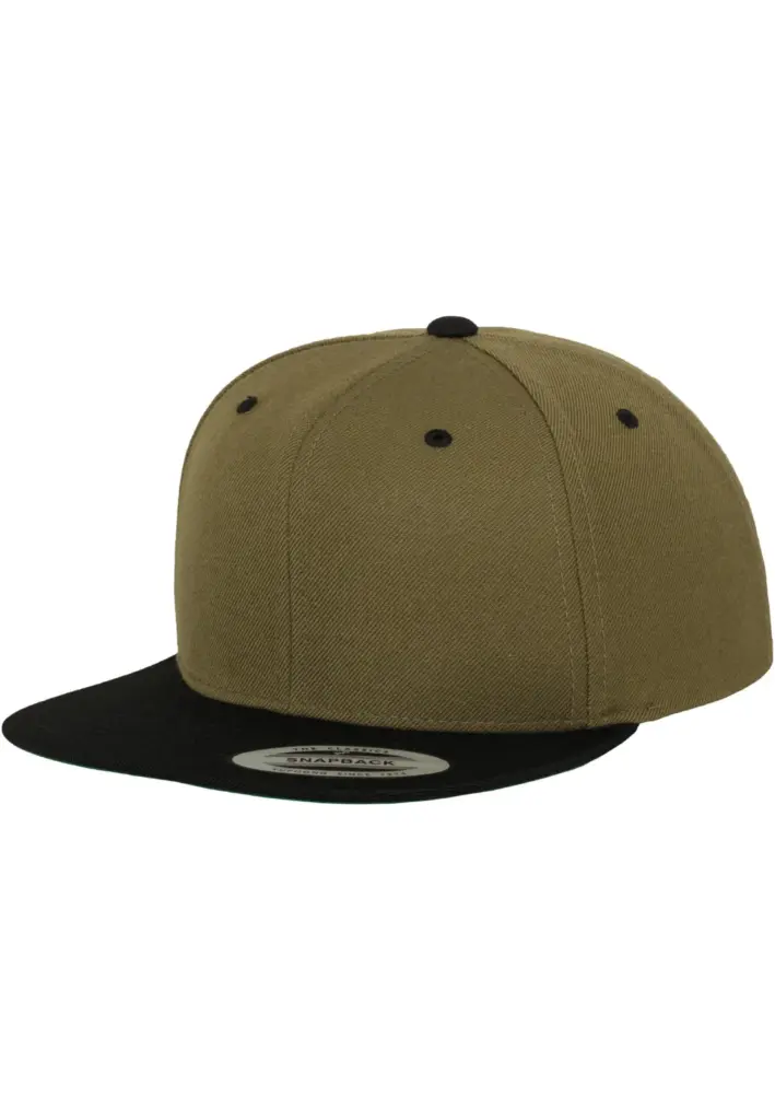 Classic snapbackpet in twee kleuren, olive / black — productfoto 65