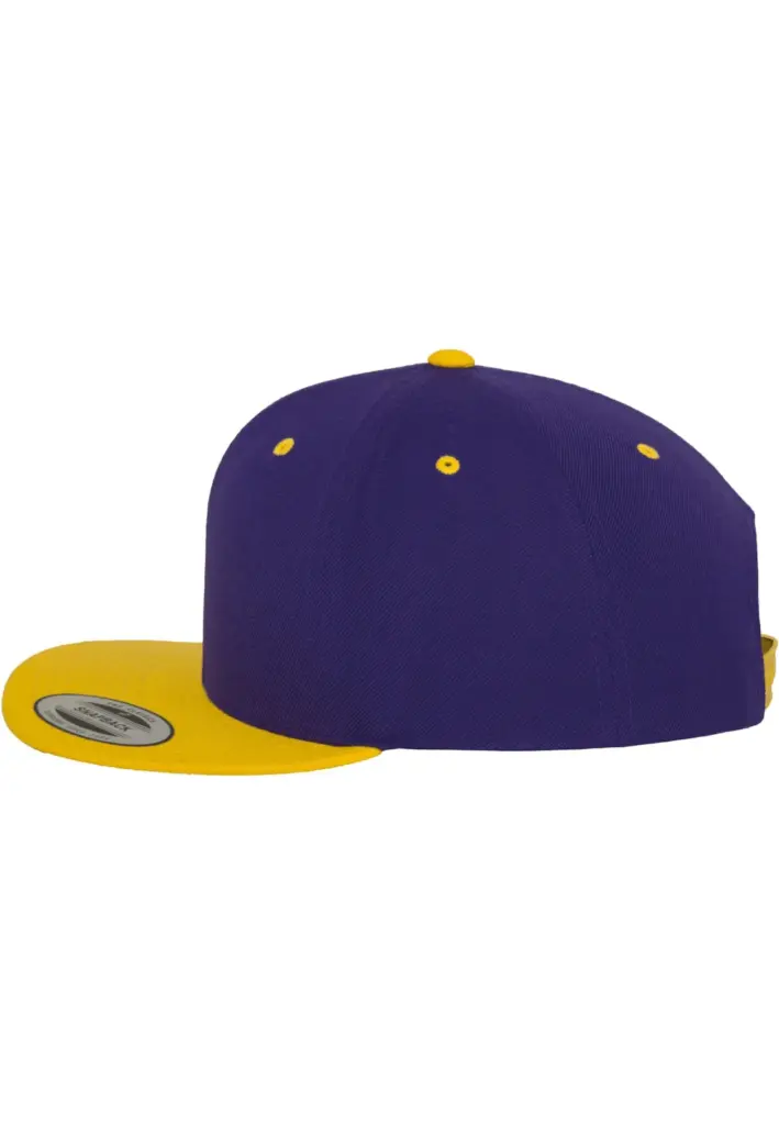 Classic snapbackpet in twee kleuren, purple / gold — productfoto 52