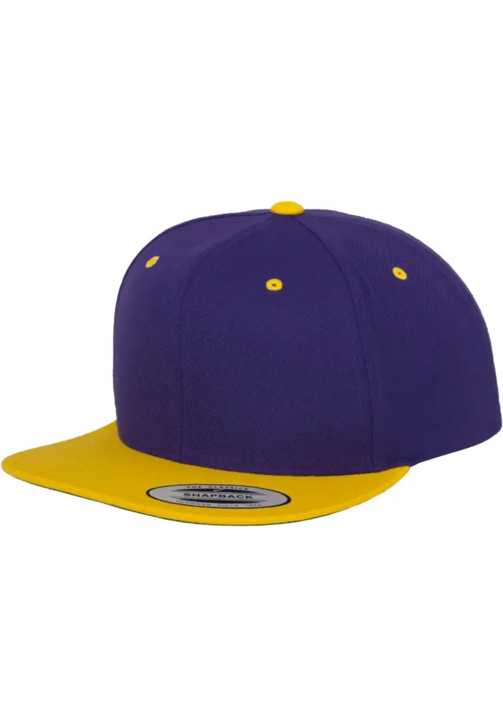 Classic snapbackpet in twee kleuren, purple / gold — productfoto 53