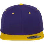 Classic snapbackpet in twee kleuren, purple / gold — productfoto 54