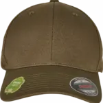 Pet Flexfit van biologisch katoen, burnt olive — productfoto 11
