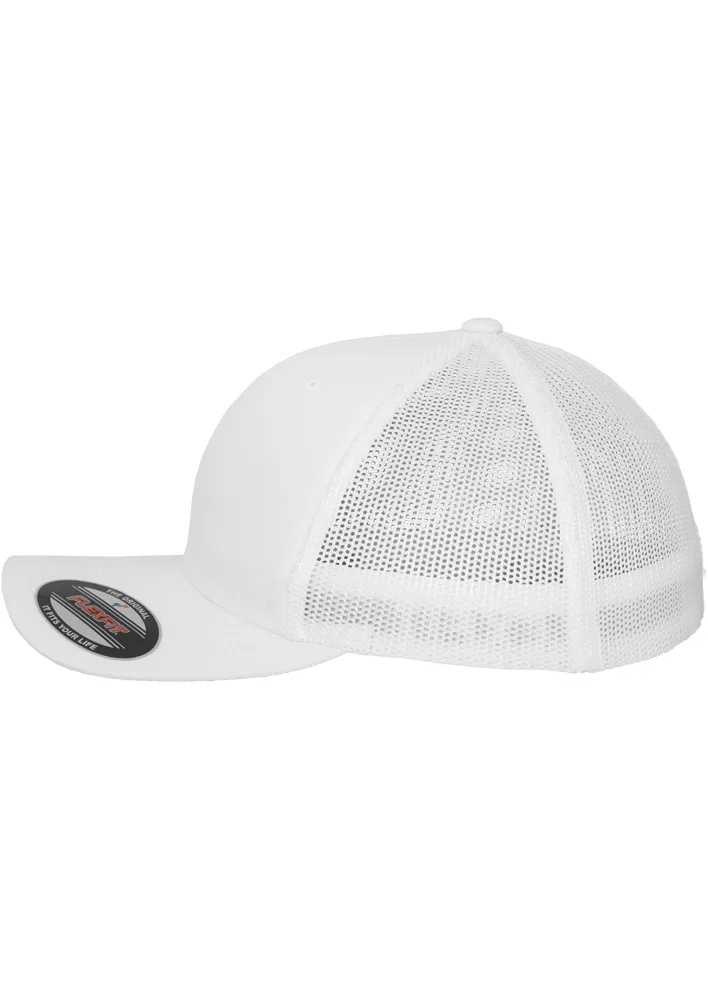 PS_FL6511-S_WHITE - Hidalgo-werbeartikel Flexfit mesh truckerpet, white — productfoto 24
