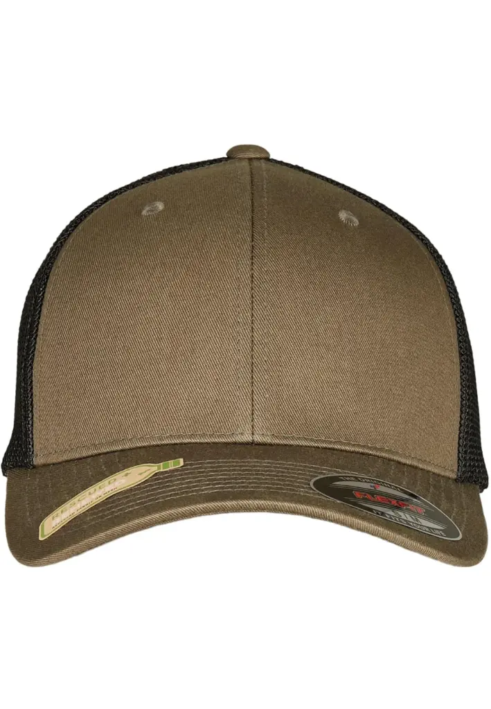 PS_FL6511RM_OLIVEBLACK - Hidalgo FL6511RM - Trucker pet van gerecycled mesh, olive / black — productfoto 2