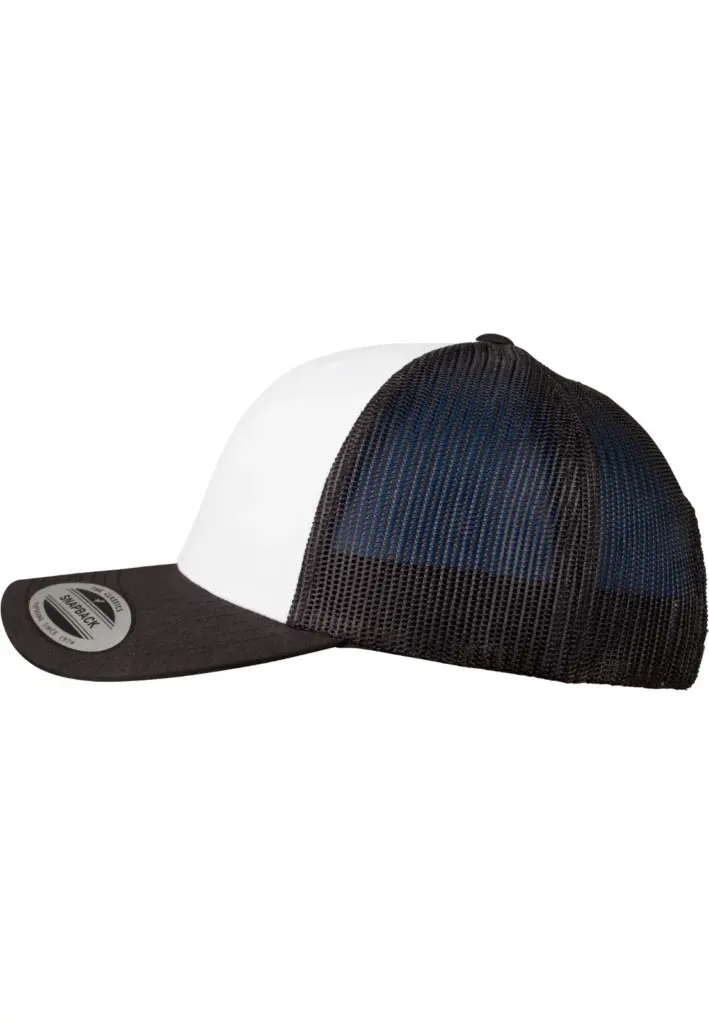 PS_FL6606CF-S_BLACK-WHITE - Hidalgo-werbeartikel Retro Truckerpet met gekleurde klep, black/white — productfoto 4