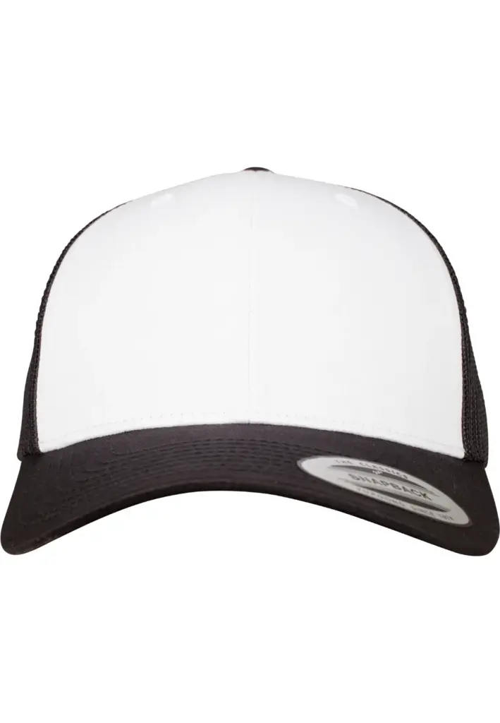 PS_FL6606CF_BLACK-WHITE - Hidalgo-werbeartikel Retro Truckerpet met gekleurde klep, black/white — productfoto 5
