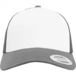 PS_FL6606CF_DARKGREY-WHITE - Hidalgo-werbeartikel Retro Truckerpet met gekleurde klep, dark grey / white — productfoto 7
