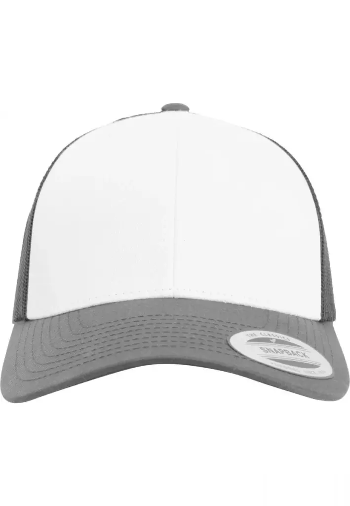 PS_FL6606CF_DARKGREY-WHITE - Hidalgo-werbeartikel Retro Truckerpet met gekleurde klep, dark grey / white — productfoto 7