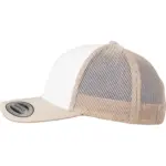 PS_FL6606CF-S_KHAKI-WHITE - Hidalgo-werbeartikel Retro Truckerpet met gekleurde klep, khaki / white — productfoto 8