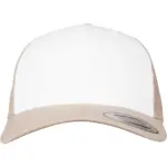 PS_FL6606CF_KHAKI-WHITE - Hidalgo-werbeartikel Retro Truckerpet met gekleurde klep, khaki / white — productfoto 9