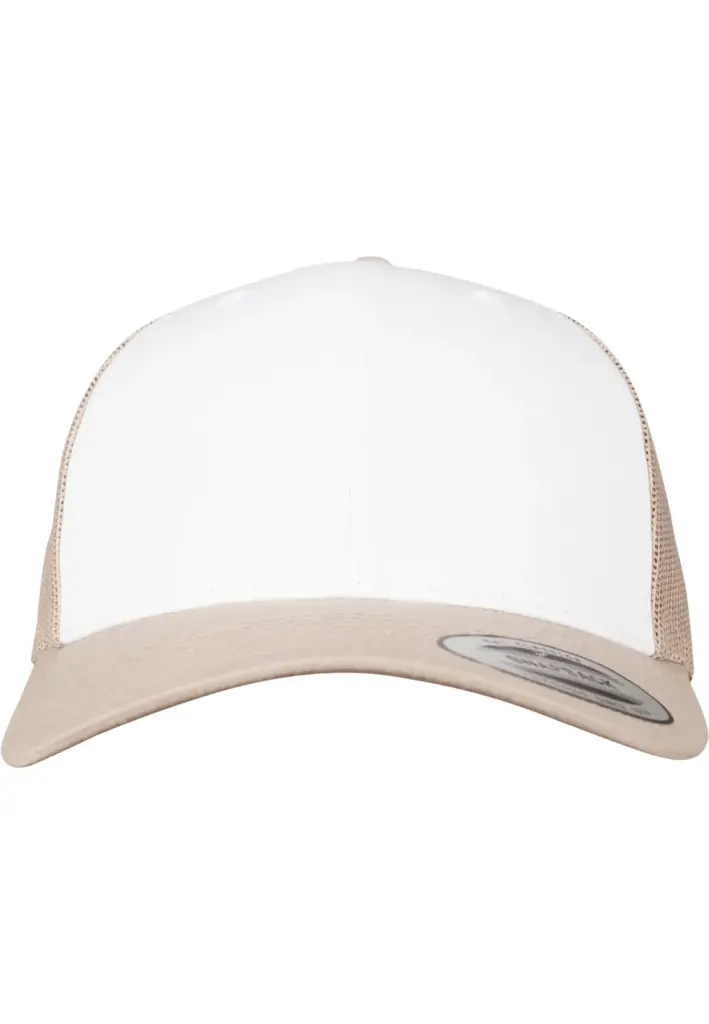 PS_FL6606CF_KHAKI-WHITE - Hidalgo-werbeartikel Retro Truckerpet met gekleurde klep, khaki / white — productfoto 9
