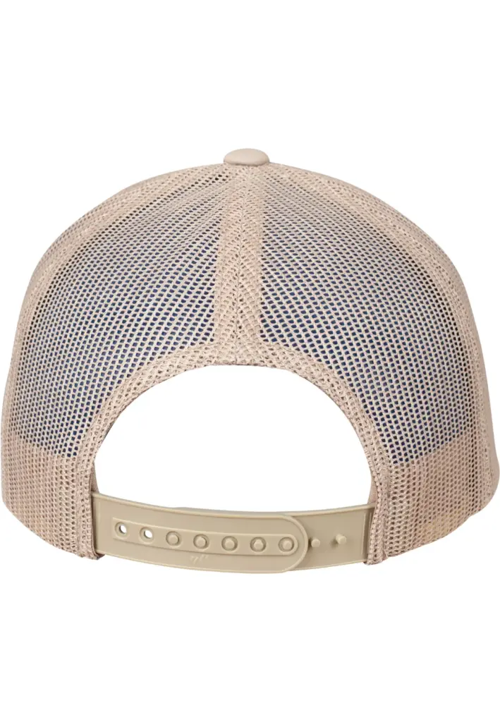 PS_FL6606CF-B_KHAKI-WHITE - Hidalgo-werbeartikel Retro Truckerpet met gekleurde klep, khaki / white — productfoto 10