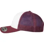PS_FL6606CF-S_MAROON-WHITE - Hidalgo-werbeartikel Retro Truckerpet met gekleurde klep, maroon / white — productfoto 11