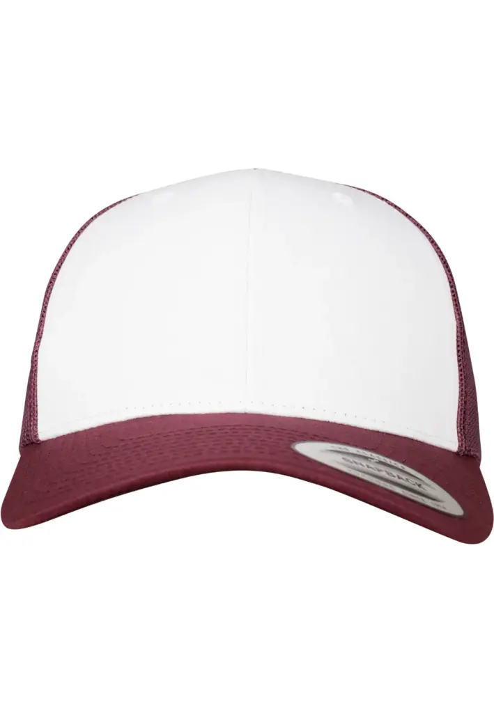 PS_FL6606CF_MAROON-WHITE - Hidalgo-werbeartikel Retro Truckerpet met gekleurde klep, maroon / white — productfoto 12