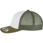PS_FL6606CF-S_MOOSGREEN-WHITE-OLIVE - Hidalgo-werbeartikel Retro Truckerpet met gekleurde klep, moosgreen / white / olive — productfoto 14