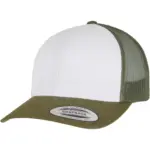 PS_FL6606CF_MOOSGREEN-WHITE-OLIVE - Hidalgo-werbeartikel Retro Truckerpet met gekleurde klep, moosgreen / white / olive — productfoto 15