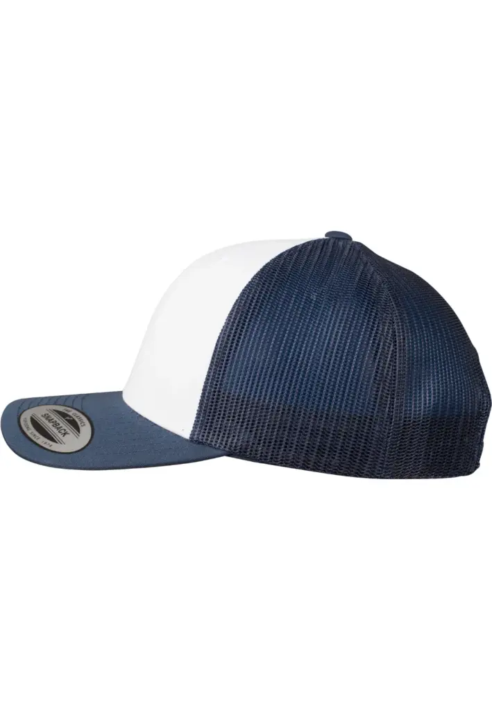 PS_FL6606CF-S_NAVY-WHITE - Hidalgo-werbeartikel Retro Truckerpet met gekleurde klep, navy / white — productfoto 17
