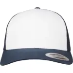 PS_FL6606CF_NAVY-WHITE - Hidalgo-werbeartikel Retro Truckerpet met gekleurde klep, navy / white — productfoto 18
