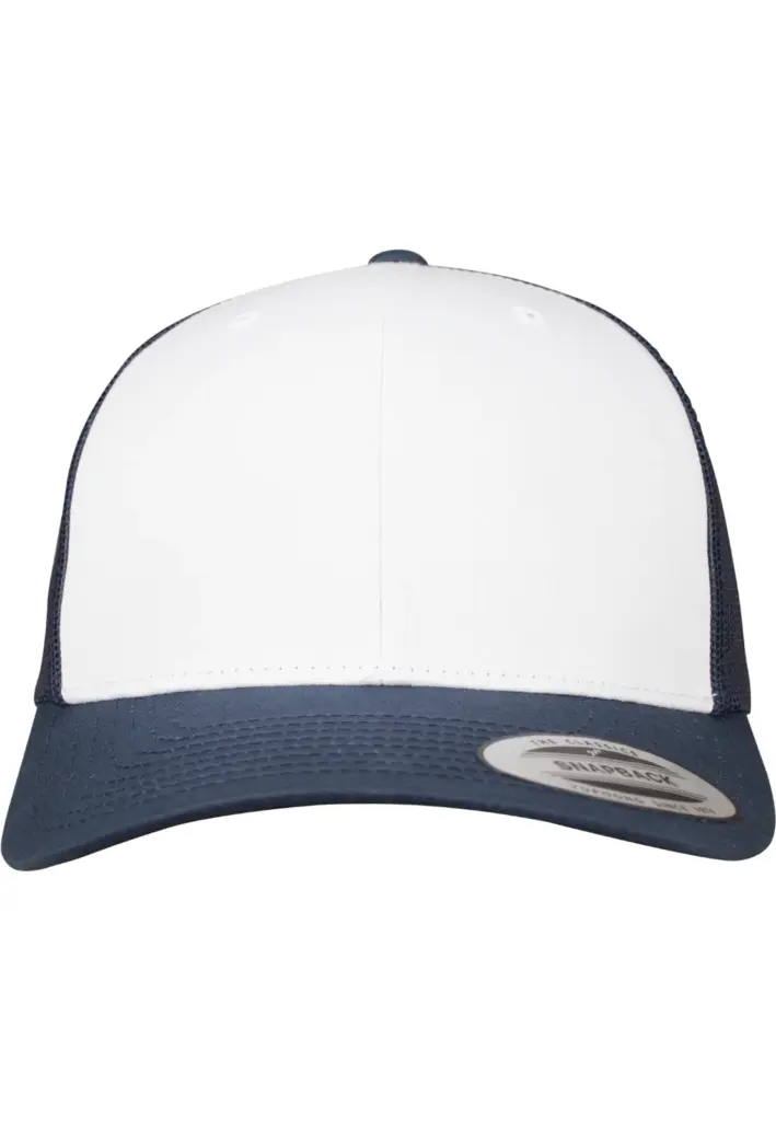 PS_FL6606CF_NAVY-WHITE - Hidalgo-werbeartikel Retro Truckerpet met gekleurde klep, navy / white — productfoto 18