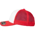 PS_FL6606CF-S_RED-WHITE - Hidalgo-werbeartikel Retro Truckerpet met gekleurde klep, red / white — productfoto 20