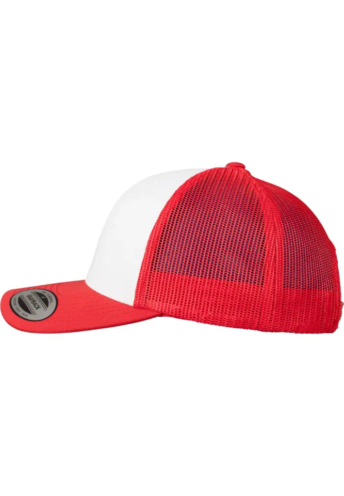PS_FL6606CF-S_RED-WHITE - Hidalgo-werbeartikel Retro Truckerpet met gekleurde klep, red / white — productfoto 20