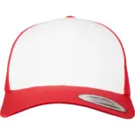 PS_FL6606CF_RED-WHITE - Hidalgo-werbeartikel Retro Truckerpet met gekleurde klep, red / white — productfoto 21