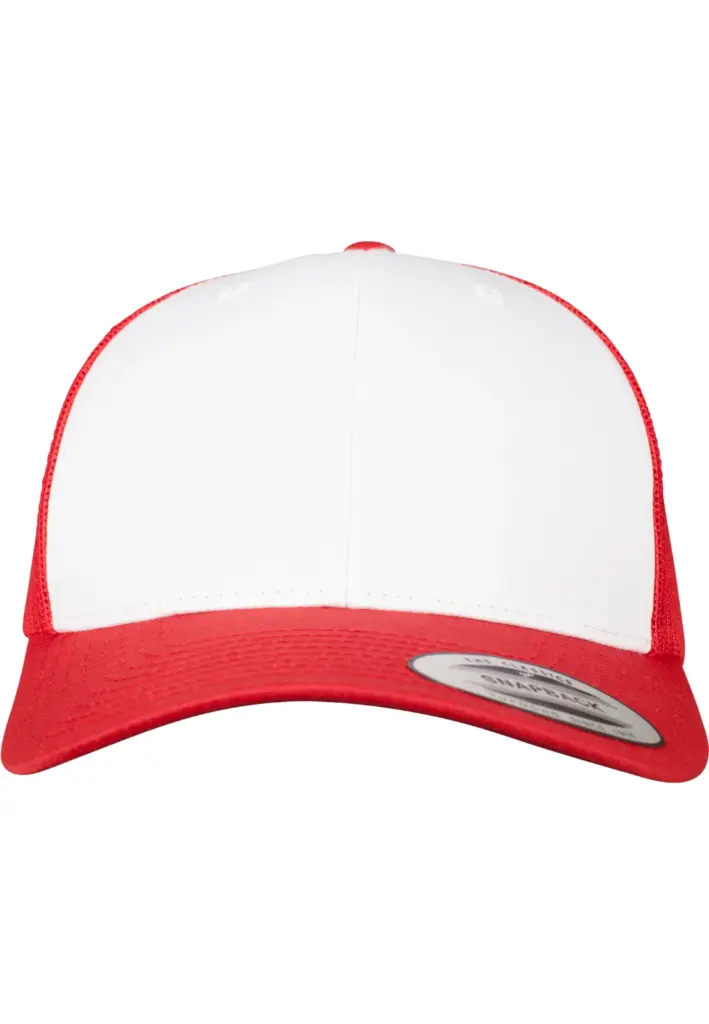 PS_FL6606CF_RED-WHITE - Hidalgo-werbeartikel Retro Truckerpet met gekleurde klep, red / white — productfoto 21
