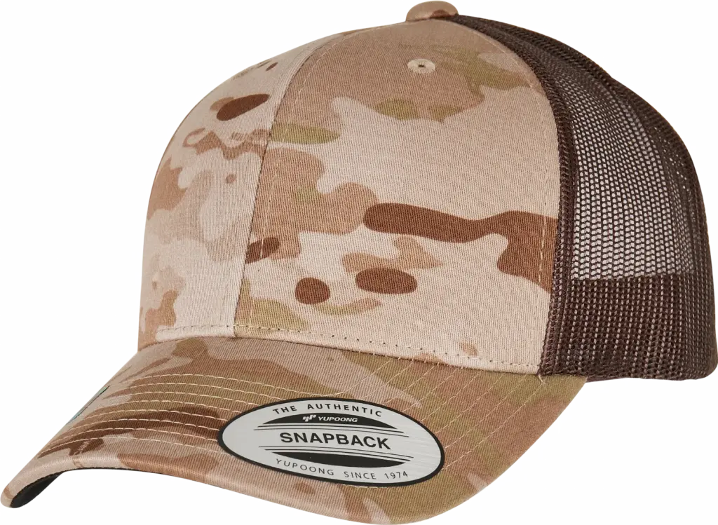 Multicam retro truckerpet, arid / brown — productfoto 5