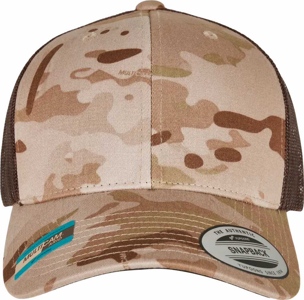 Multicam retro truckerpet, arid / brown — productfoto 7