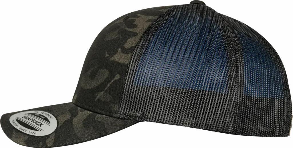 Multicam retro truckerpet, black multicam — productfoto 9
