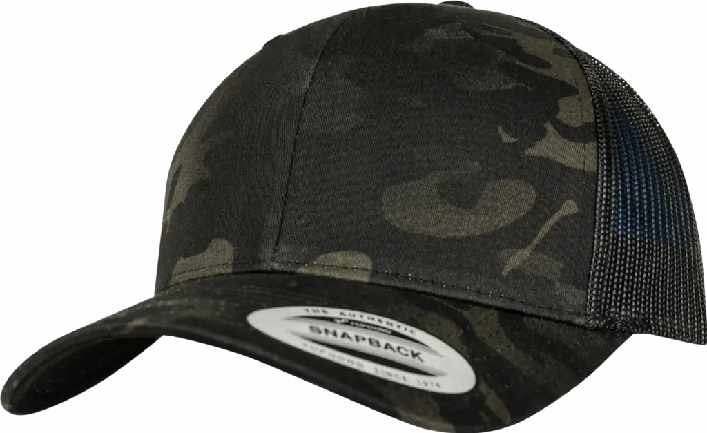 Multicam retro truckerpet, black multicam — productfoto 10