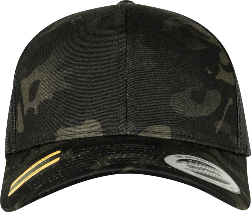 Multicam retro truckerpet, black multicam — productfoto 12