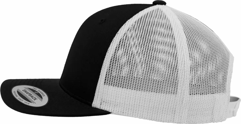 Tweekleurige Retro Truckerpet, black/white — productfoto 3