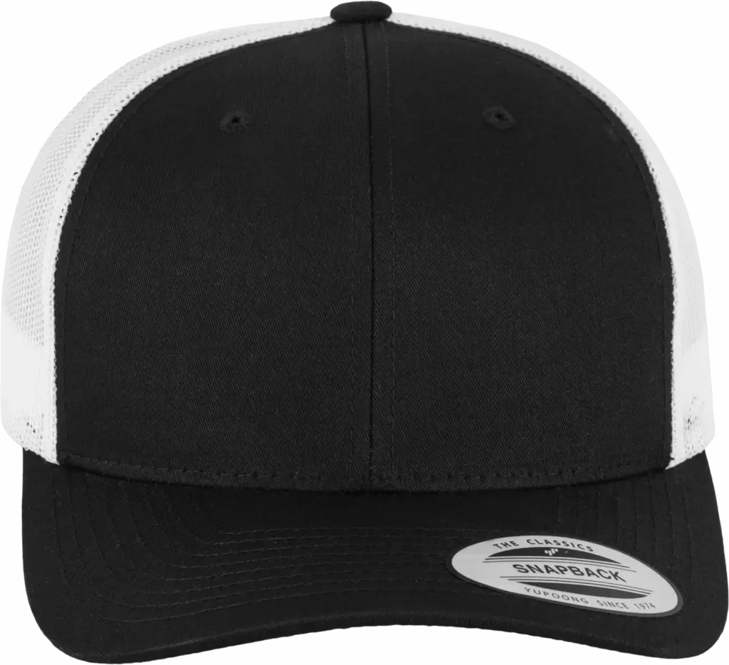 Tweekleurige Retro Truckerpet, black/white — productfoto 6