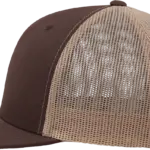 Tweekleurige Retro Truckerpet, brown / khaki — productfoto 8