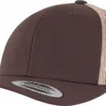 Tweekleurige Retro Truckerpet, brown / khaki — productfoto 9