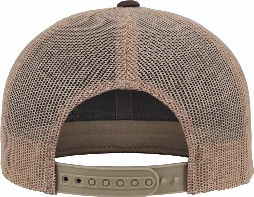 Tweekleurige Retro Truckerpet, brown / khaki — productfoto 12