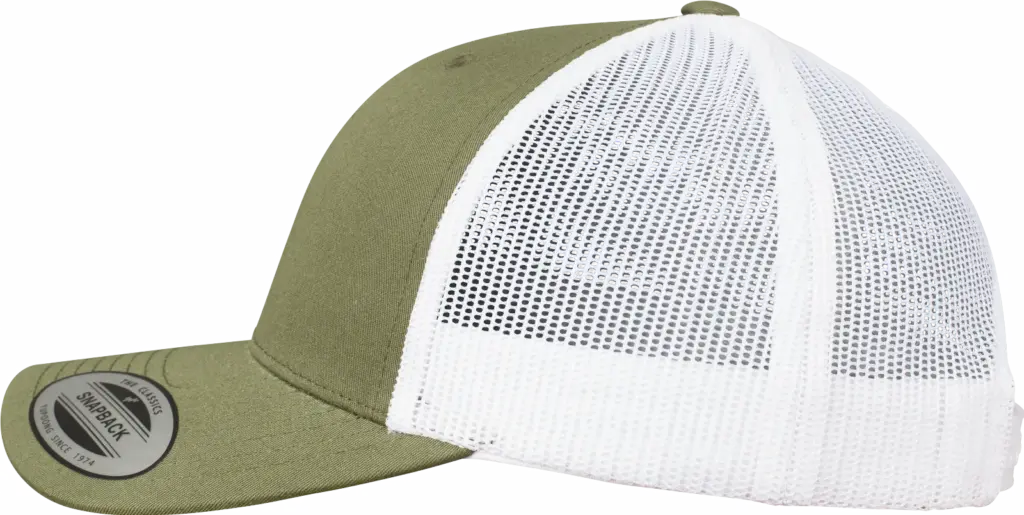 Tweekleurige Retro Truckerpet, buck / white — productfoto 13