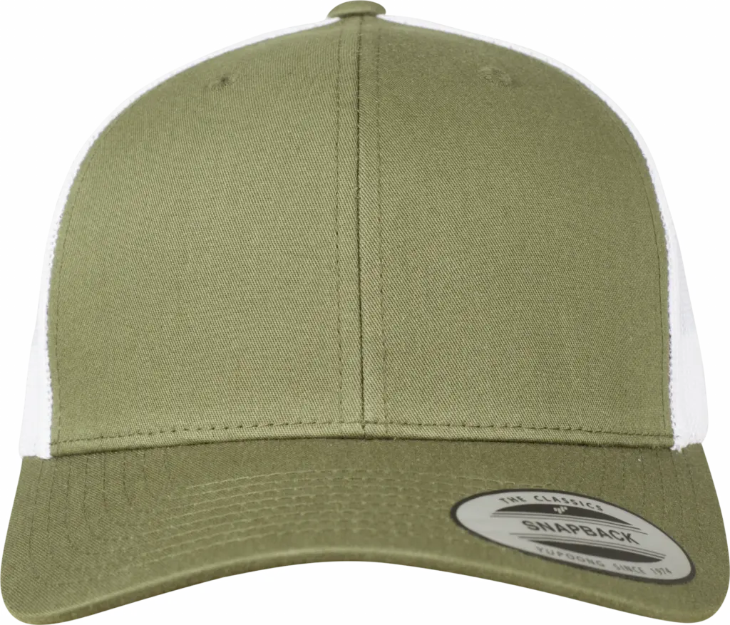Tweekleurige Retro Truckerpet, buck / white — productfoto 16