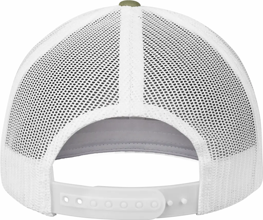 Tweekleurige Retro Truckerpet, buck / white — productfoto 17