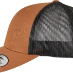 Tweekleurige Retro Truckerpet, caramel / black — productfoto 18