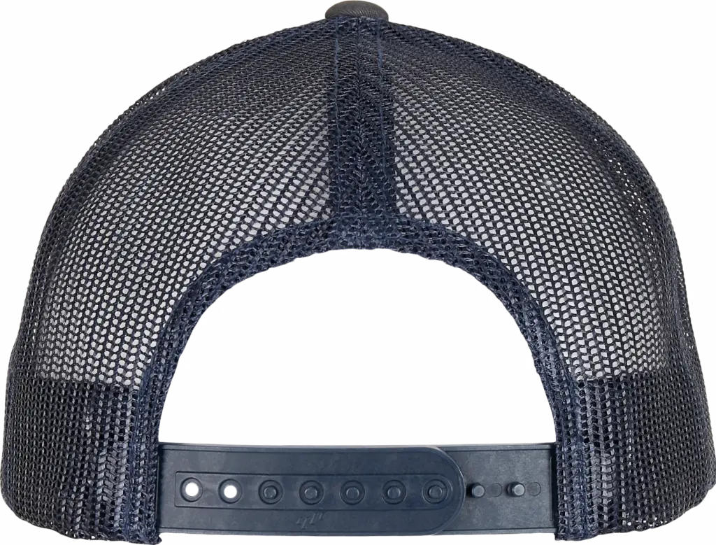 Tweekleurige Retro Truckerpet, charcoal / navy — productfoto 32