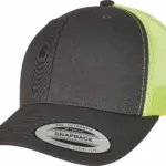 Tweekleurige Retro Truckerpet, charcoal / neon green — productfoto 34