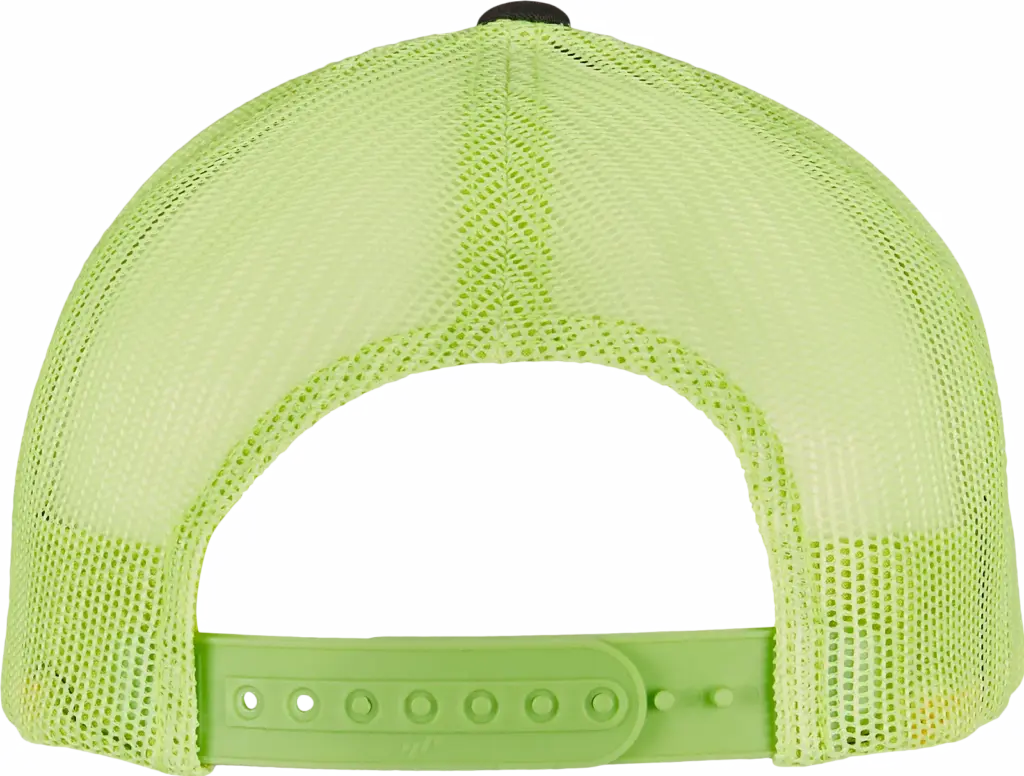 Tweekleurige Retro Truckerpet, charcoal / neon green — productfoto 37