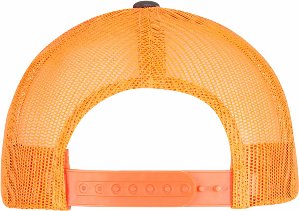 Tweekleurige Retro Truckerpet, charcoal / neon orange — productfoto 42