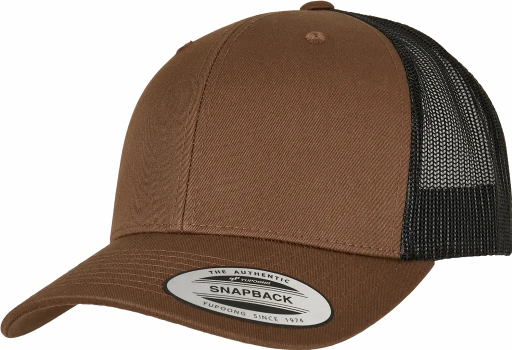 Tweekleurige Retro Truckerpet, coyote brown / black — productfoto 44