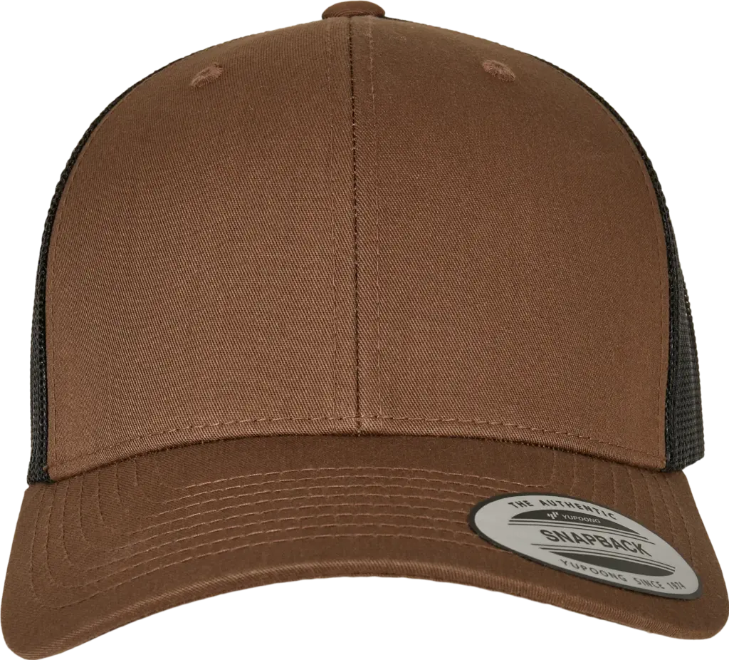 Tweekleurige Retro Truckerpet, coyote brown / black — productfoto 46